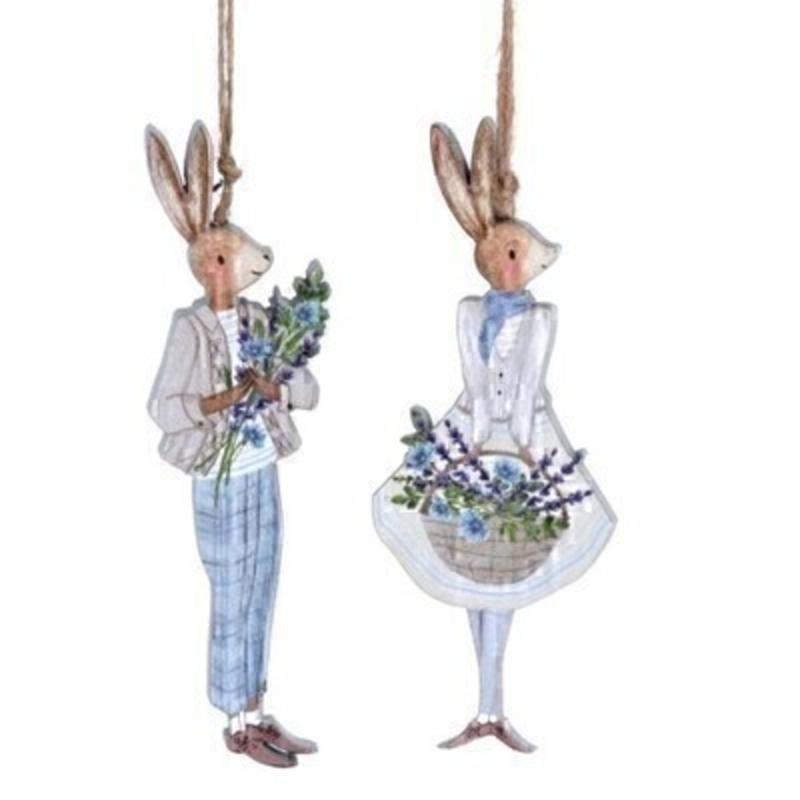 If you are looking for some Easter decorations for your Easter Tree then be sure not to miss these cute wooden Bunnies. These hanging decorations are made by designer Gisela Graham. Choice of 2 available (please specify when ordering which one you would like) If two are ordered we will send you one of each design. Comes complete with string to hang on your Easter Tree and makes a lovely Easter Hanging Decoration.
